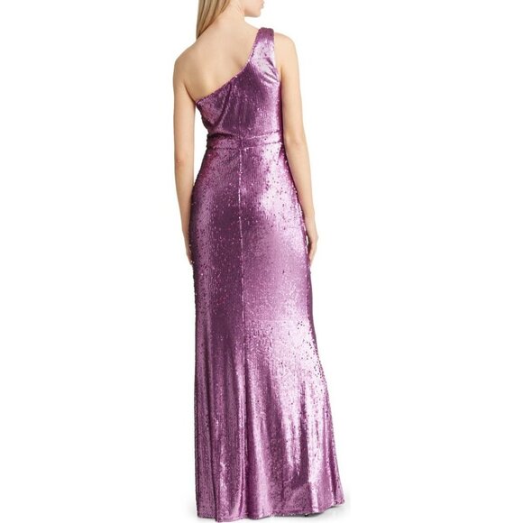 LULUS Prom Perfect Cutout One-Shoulder Sequin Gown Size XS - Picture 2 of 7